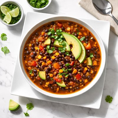 Black bean veggie soup