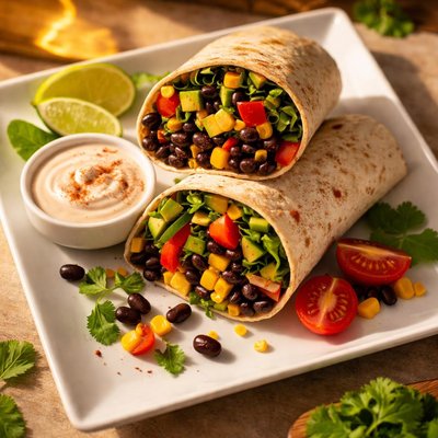 Black bean veggie wrap