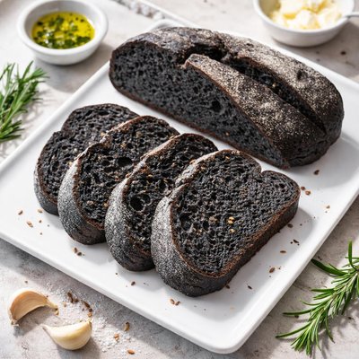 Black coal bread