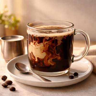 Black coffe with half and half