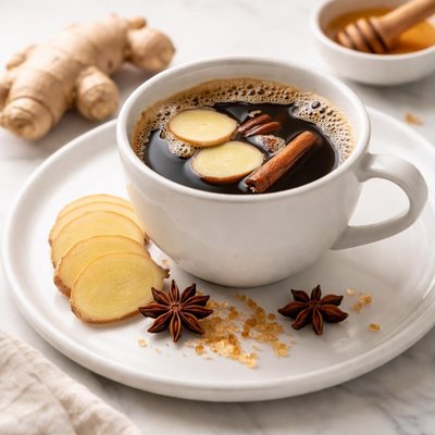 Black coffee with ginger