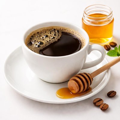 Black coffee with honey
