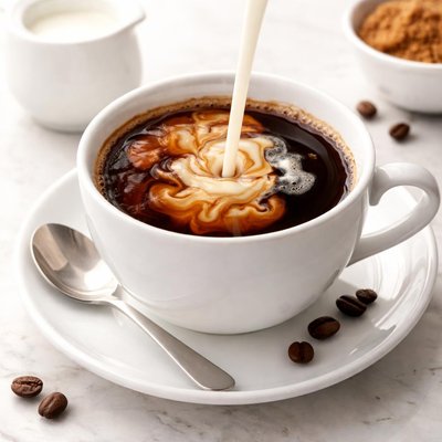 Black coffee with milk