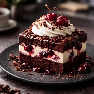 Black forest ice cream pastry