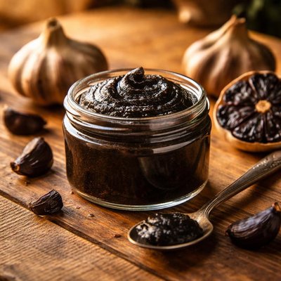 Black garlic puree