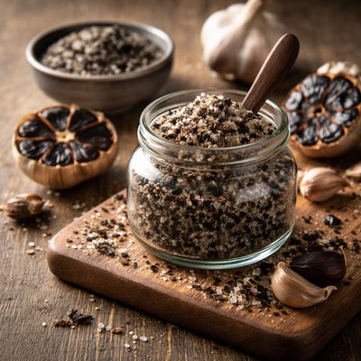 Black garlic salt
