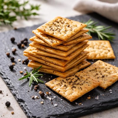 Black pepper crackers