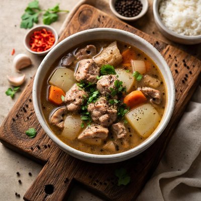 Black pepper pork soup