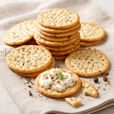 Black pepper table water crackers