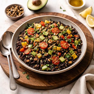 Black rice salad