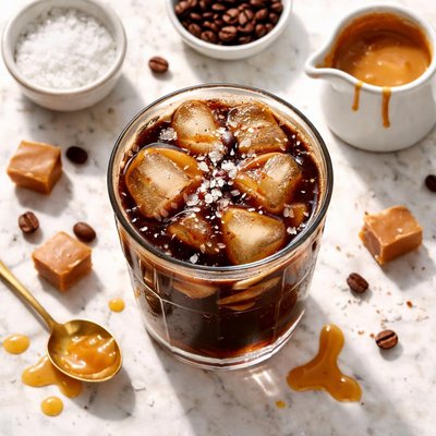 Black salted caramel coffee