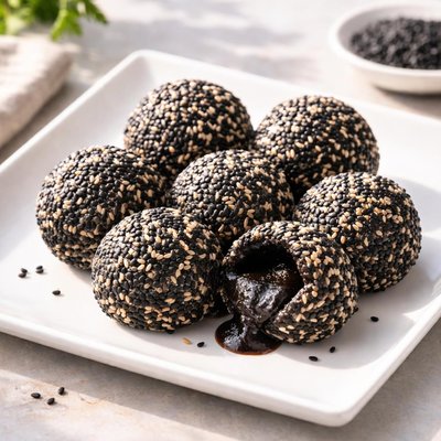 Black sesame ball