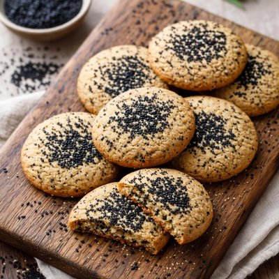 Black sesame cookie