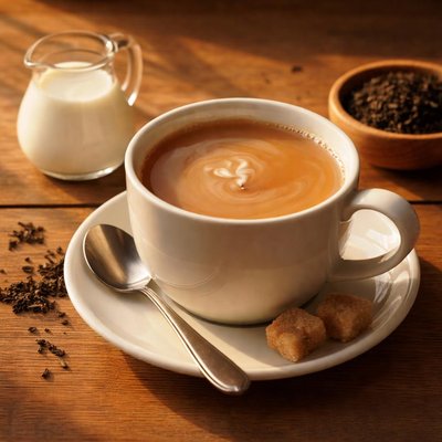 Black tea with cow milk