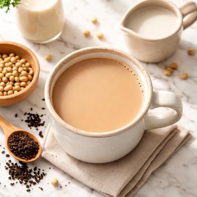 Black tea with soya milk