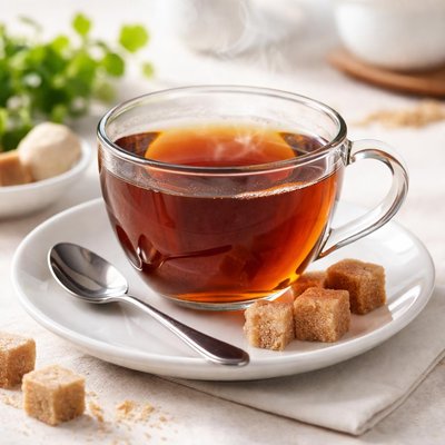 Black tea with sugar