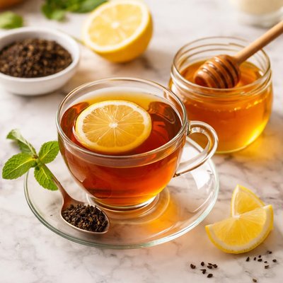 Black tea withhoney