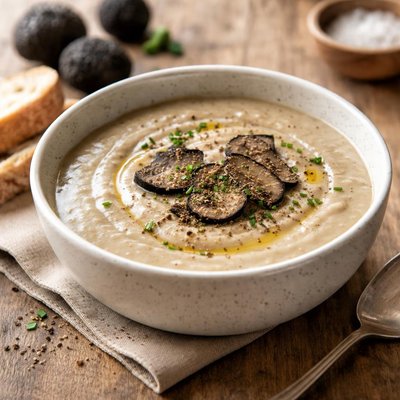 Black truffle cream soup
