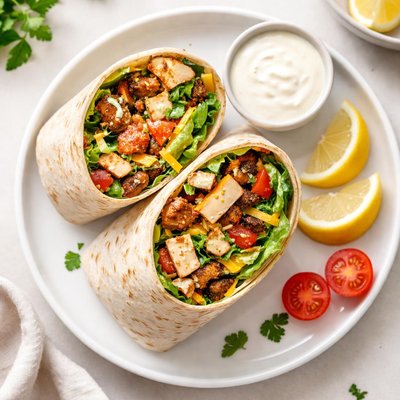 Blackened chicken salad wrap
