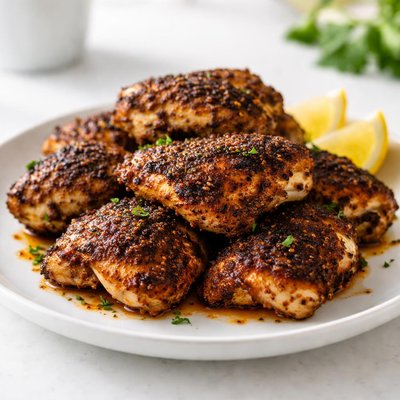 Blackened chicken thighs