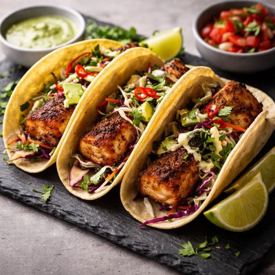 Blackened mahi tacos