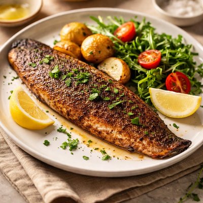 Blackened rainbow trout