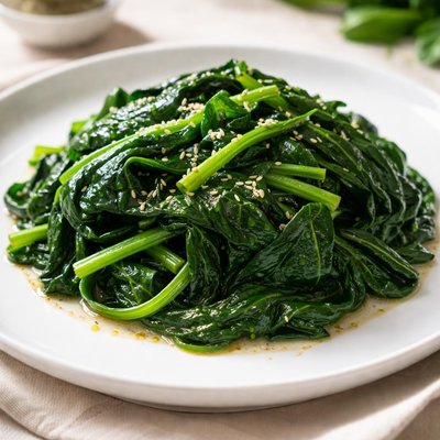 Blanched spinach
