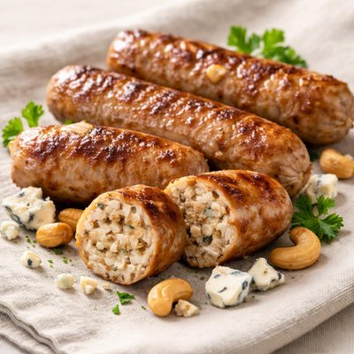 Bleu cheese cashew chicken sausage