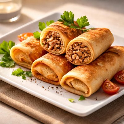 Blinshik pancakes with minced meat