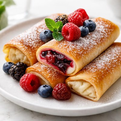 Blintzes with berry filling