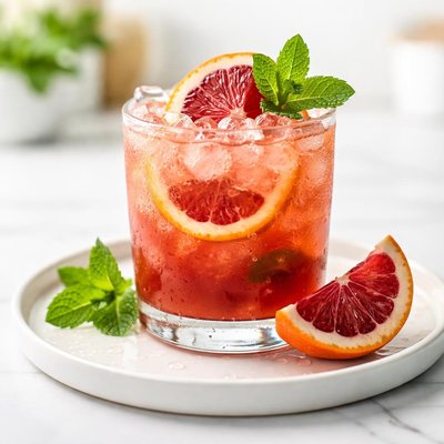 Bloody orange smash cocktail