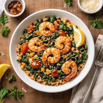 Blue apron farro anshrimp