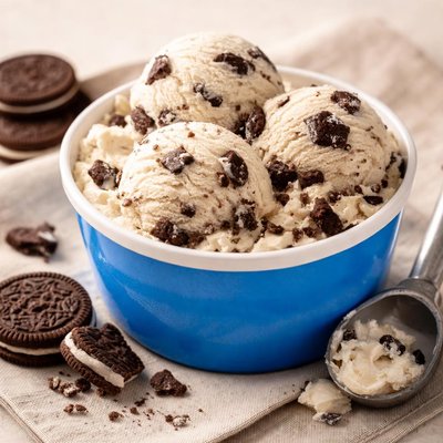 Blue bunny cookies and cream