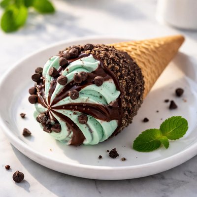 Blue bunny mint swirl cone