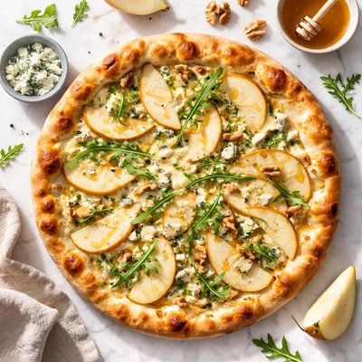 Blue cheese and pear pizza