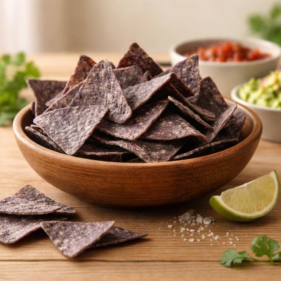 Blue corn organic chips
