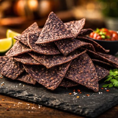 Blue corn tortilla chip