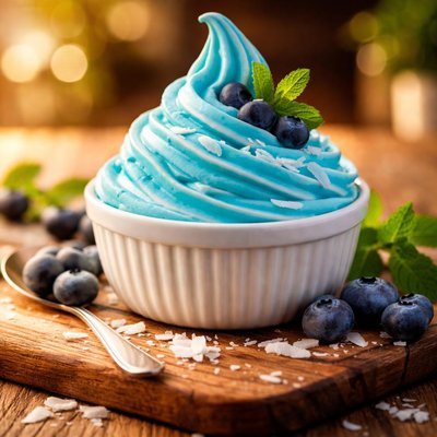 Blue frozen yogurt