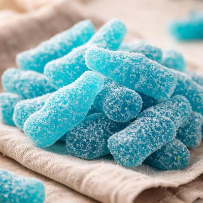 Blue gummy candy