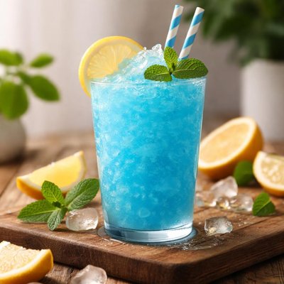 Blue lemonade slushie