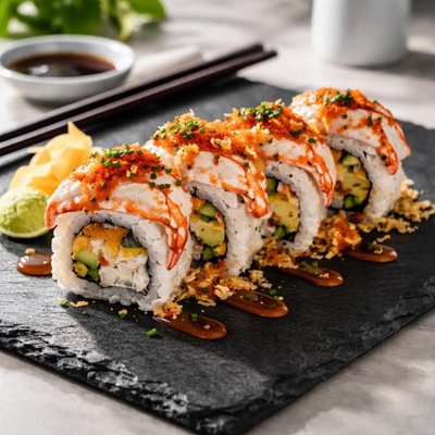 Blue ribbon sushi king crab roll