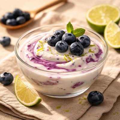 Blueberry and lime yogurt