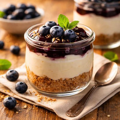 Blueberry cheesecake pudding