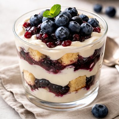 Blueberry cheesecake trifle