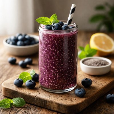 Blueberry chia seeds juice