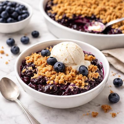 Blueberry crumble dessert