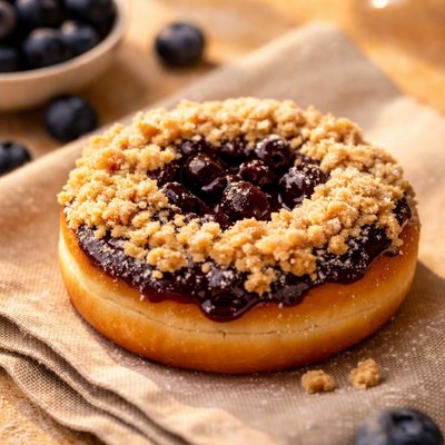 Blueberry crumble donut