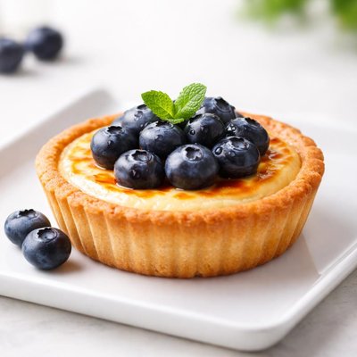 Blueberry egg tart