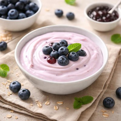 Blueberry flavored yogurt