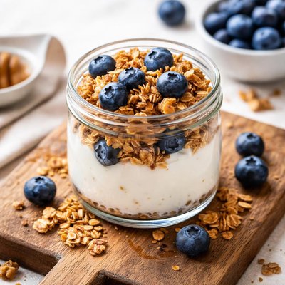 Blueberry granola pot